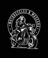 Clásico motocicleta camiseta diseño ilustración vector