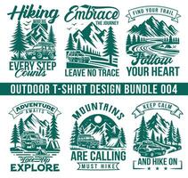 Mountain Hiking Camping T-Shirt Design Bundles Design vector