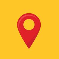 red location icon on yellow background vector