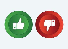 Thumbs up and thumbs down. Stock button vector