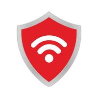 secure wifi zone shield logo vector