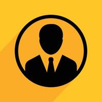 User account signature line icon yellow. Avatar silhouette or icon vector