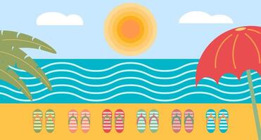 verano. conjunto de verano antecedentes. Fruta playa paraguas, dar la vuelta fracasos y cóctel. resumen fondo, patrones para carteles, cubiertas, volantes, pancartas vector