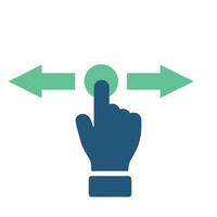 Illustration of touch screen hand gesture. right and left vector