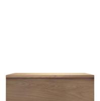 Empty wooden table. Front view. Isolated on a white background photo