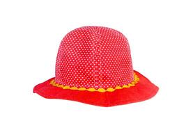 red children's bucket hat Isolated on a white background photo