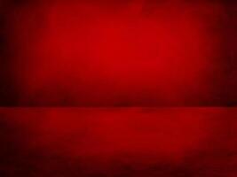 The floor and walls of the room are red as the background. photo