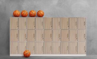 Basketball locker in sports gym photo