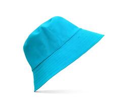 blue bucket hat Isolated on a white background photo