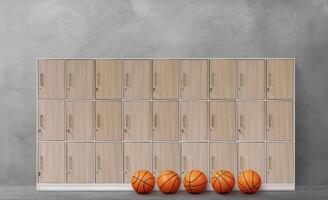 Basketball locker in sports gym photo