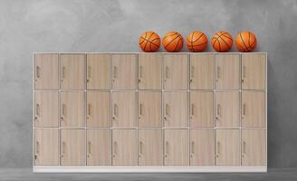 Basketball locker in sports gym photo
