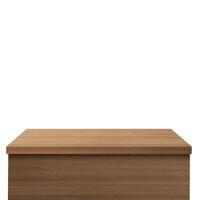 Empty wooden table. Front view. Isolated on a white background photo