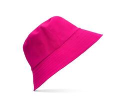 pink bucket hat isolated on white background photo