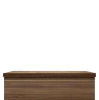 Empty wooden table. Front view. Isolated on a white background photo