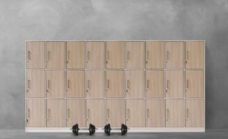 Dumbbell lockers in sports gym photo