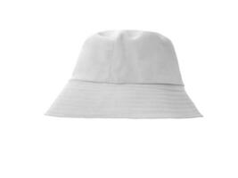 white bucket hat isolated on white photo