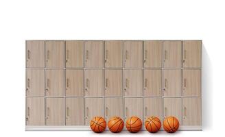 Basketball ball, locker, isolated on white background photo