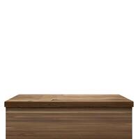 Empty wooden table. Front view. Isolated on a white background photo