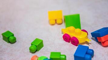 Colorful Toy Blocks for Creative Play. photo