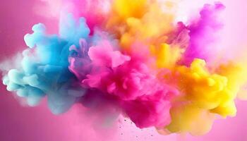 Colourful smoke background, art, magic explosion photo