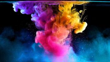 Colourful smoke background, art, magic explosion photo