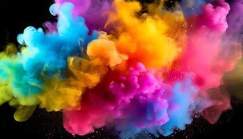 Colourful smoke background, art, magic explosion photo