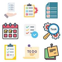 A set of tasking icons in a trendy linear style vector