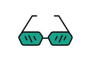 glasses icon. icon related to elderly. flat line icon style. old age element illustration vector
