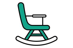 rocking chair icon. icon related to elderly. flat line icon style. old age element illustration vector
