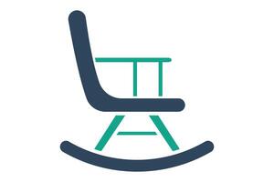 rocking chair icon. icon related to elderly. solid icon style. old age element illustration vector