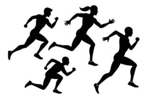 Running Silhouette collection vector