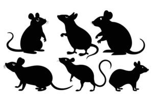 ratones silueta colección ilustración vector