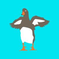 goose gray white animal orange vector