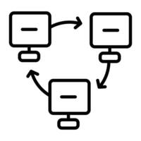 red conexión línea icono diseño vector
