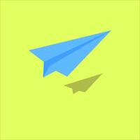 paper plane blue yellow fly vector