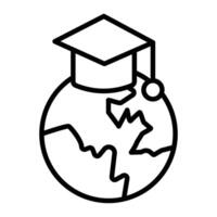 Global Education Line Icon Design vector