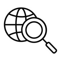 Global Research Line Icon Design vector