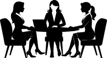 Silhouette business meeting illustration vector