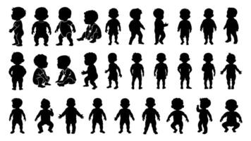 Silhouette of baby boy illustration vector