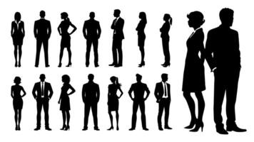 Modern silhouette of business people vector