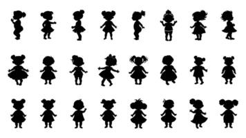 Silhouette of baby girl illustration vector