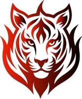 Modern fire tiger logo illustration design vector