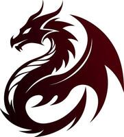 Modern dragon logo illustration design vector