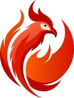 Modern fire rooster logo illustration design vector