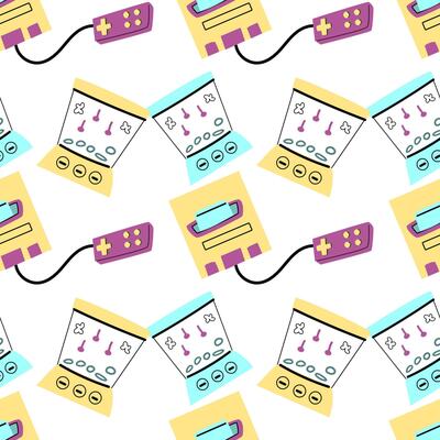 90s retro elements seamless pattern, retro style for background
