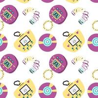 90s retro elements seamless pattern, retro style for background vector