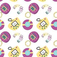 90s retro elements seamless pattern, retro style for background vector