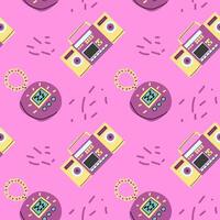 90s retro elements seamless pattern, retro style for background vector