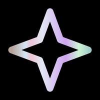 Y2k element. sticker star in hologram design. vector