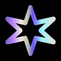 Y2k element. sticker star in hologram design. vector